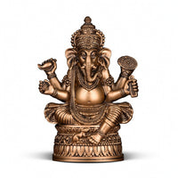 Detailed Ganesha Statue with Pedestal Ornate Ganesha Statue Decorative Elephant God Figurine Carved for Home Altar, Meditation Room, Entryway