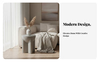 Cream design Sculptural Pedestal Stand Creative Design End Table adaptable Use Nightstand Modern Minimalist for Interior Designers, Apartment Dwellers, Homeowners, Living Room, Bedroom, Small Spaces, Entryway
