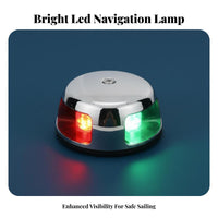 2 Pieces LED Boat Navigation LED Fixture Navigation Lights Waterproof Red Green Side Light for Fishermen, Sailing, Boating, Fishing