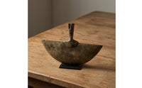 Half-Moon Fan Sculpture Modern Sculpture with Rectangular Base Minimalist Sculptural Decorative Piece for Interior Stylists, Art Collectors, Office