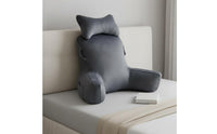 Reading Pillow with Arms Premium Fiber Filling Sit up Pillow Extra Large Bed Rest Lounger with Neck Roll for Students, Gaming Fans, Lounging