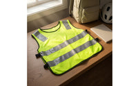 Black Trim Children's Reflective Vest Horizontal Bands Kids High Visibility Vest Sleeveless Lightweight