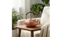 Copper Teapot Hammered Tea Kettle Handmade Teapot with Wrapped Handle for Hosts, Kitchen