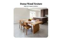 hardwood Wood Rectangular Table with Seating Multi-Purpose Long Rectangular Table with Matching Bench adaptable Use Dining Set Minimalist Design for Tea Lovers, Apartment Dwellers, Homeowners, Living Room, Home Office, Kitchen, morning dining area