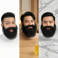 Black Fake Beard with Elastic Strap Bushy Fake Beard Synthetic Facial Hair Realistic for Adults, Cosplayers, Actors, Cosplay, Stage Performances, Halloween