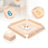 Wooden Board Game with Dice Educational Wooden Toy with Tiles Family for Travel