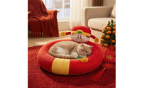 Winter Pet Bed Thick Padded Animal Bedding Festive