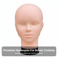 Realistic Skin Texture Makeup Practice Head Multifunctional Makeup Practice Mannequin Easy to Clean for Beginners, Cosplayers, Salon