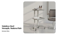 Foldable Hairdressing Trolley Stainless Steel Frame Rolling Salon Tool Cart Aesthetic Cart Work Station With Wheels