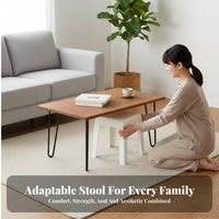 Strong Load-Bearing Stackable Low Stool Sturdy Construction Stackable Padded Stool Non-Slip Feet Small Bench Rounded Corners for Homeowners, Business Owners, Living Room, Bedroom, Entryway, Bathroom