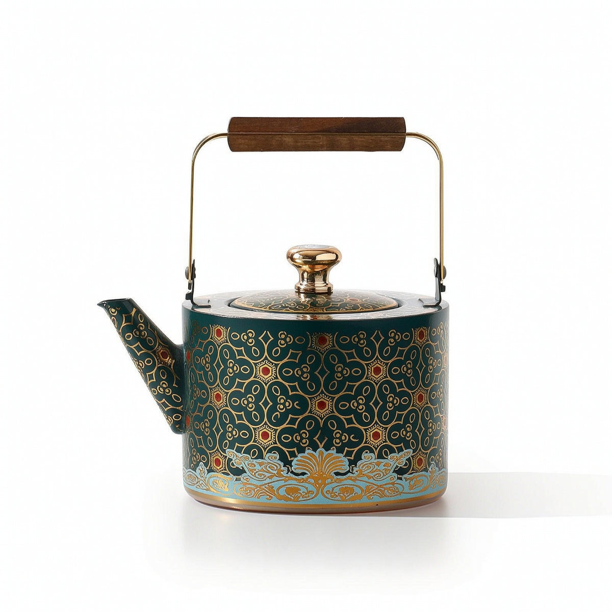 Tea Kettle with Strainer Wooden Grip Stainless Vessel Stovetop Vessel for Hosts