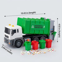 Friction Powered Garbage Truck Extra-Large Size Trash Collection Truck Toy Dumping Action for Children, Kids, Pretend Play