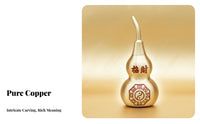 Hollow Copper Gourd Fine Craftsmanship Bagua Good Luck Gourd Feng Shui Wealth Calabash Easy to Clean Chinese Calabash Statue
