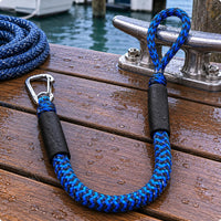 Shielding Sleeves Bungee Dock Line Metal Hook Bungee Mooring Rope Braided Shock-Absorbing Dock Line for Anchor