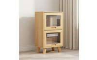 Dustproof Design Solid Wood Bookcase with Glass Doors Dust-Proof Wooden Bookcase Glass Doors Large Capacity Flip-up Door Bookshelf Strong Load-Bearing for Children, Living Room