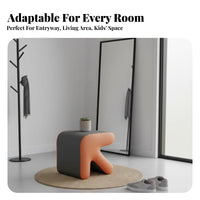 Unique Shape Arrow-Shaped Stool Space-Saving Design Upholstered Accent Stool Multi-Purpose Footstool Sturdy Construction for Apartment Dwellers, Homeowners, Adults, Living Room, Entryway, Bedroom, Office