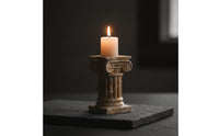 Column Candle Holder Roman StoneTextured Candle Holder Aged Candlesticks for Entryway