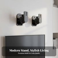 2 Pieces Stable Base Surround Sound Speaker Stand Easy Installation Adjustable Speaker Floor Stand Sturdy Steel Construction Audio Accessory Non-Slip Feet for Gamers, Media Room