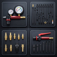 Engine Pressure Test Kit Professional Pressure Gauge Kit Portable Tester with Hose and Adapters for Mechanics, Home Mechanics, Auto Repair Shop