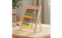 10-Row Wooden Abacus Multi-Functional Kids Abacus Colorful Beads Learning Toy Number Recognition for Elementary School Students, Preschoolers, Home Study, Classroom