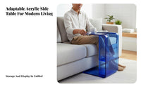 Mobile with casters Rolling C-Table Modern Aesthetic Nightstand Iridescent Finish Household Furniture Multi-Purpose for Interior Design aficionados, Apartment Dwellers, Remote Workers, Living Room, Bedroom, Small Spaces