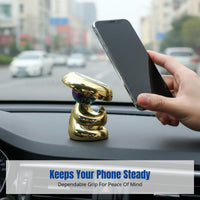 Car Dashboard Mount, Zen Monk Design, 360° Rotating Universal Holder, Decorative Accessory, Random Color