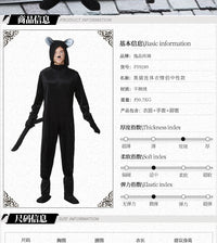 万圣节服装 黑色猫咪情侣装男款 黑猫连体衣动物扮演连衣裙批发