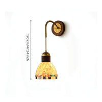 Wall Light Full-Color-Range Wood Wall Lamp Retro Sconce with Glass Shade for Dining Room