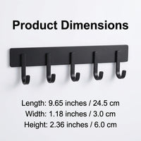 Hook Rack for Refrigerator Storage, No Drill Towel for Kitchen and Dorm Room Students, Modern Multi-Hook Organizer for Bathroom and Home