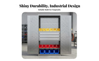High Load Capacity Heavy Duty Tool Cabinet Rust Resistant Steel Storage Cabinet Adjustable Shelves Double Door Tool Chest Easy to Clean for Workshop Professionals, Machinists, DIY Enthusiasts, Warehouse, Factory, Basement, Utility Room