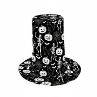 Halloween Top Hat 3D Digital Print Checkered Top Hat Stage Performance Dressing up Accessory for Costume Party