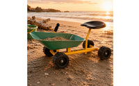 Wheelbarrow-Style Sand Cart Treaded Wheels Four-Wheel Sand Cart Black Seat Play Vehicle for Children