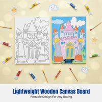 Wooden Canvas Doodle Board, Cartoon Coloring DIY Kit, Thin Art Board, Portable, Creative Activity