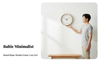 Nordic Hanging Clock Non-Ticking Minimalist Silent Clock Modern Analog Timepiece for Living Room, Bedroom, Kitchen