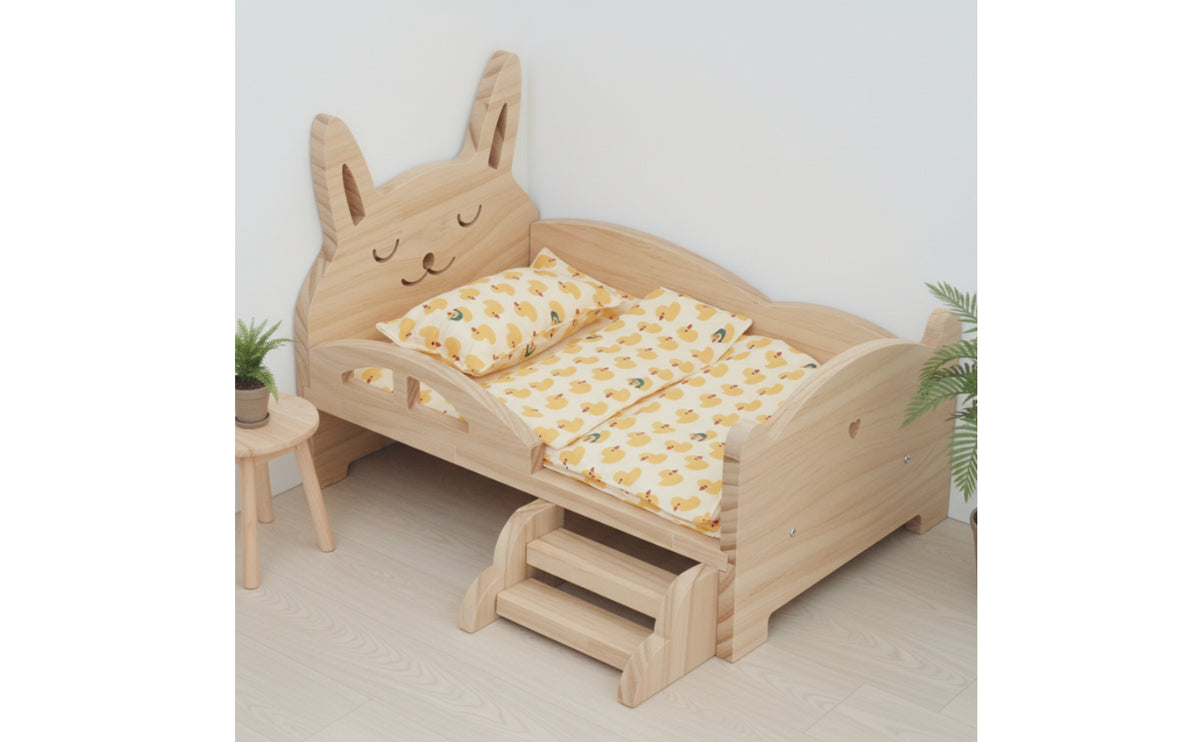 Wooden Doll Bed Mini Miniature Bed with Bedding Realistic Furniture for Collectors