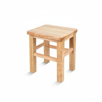 Hardwood Wood Construction Small Round Wooden Stool long-finaling Four-Legged Round Stool Sturdy & Stable Household Furniture polished Finish for Apartment Dwellers, household owners, Entryway, Living Room, Bedroom, Bathroom