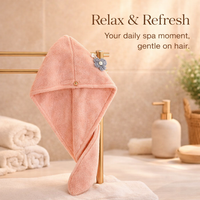 Microfibre Towel for Hair with Coral Fleece Very Soft Material, Quick Dry Turban Wrap for Women and Men, Anti Frizz Haircare