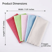 Fish Scale Microfiber Cloth and Microfibre Cloth, High Absorption Cleaning Cloths for Glass and Dishes, Reusable Screen and Kitchen Towel