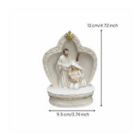 Church Arch Nativity Cream-White Holiday Decor Gold Accents