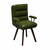Padded Backrest Upholstered Retro Task Chair Ergonomic Design Swivel Armchair Easy to Assemble Household Furniture Space-Saving for Home Office Workers, Students, Adults, Study Room, Bedroom, Vanity