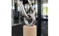 Fitness Cable Handle Wooden Double-Loop Handle Silver Hardware Exercise Gear for Home Workout