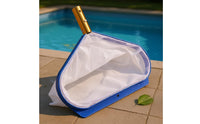 Reinforced Rim Pool Foliage Skimmer Fits Standard Pole Pool Skimmer Net Blue Frame Water Cleaning Gear for Pools, Ponds