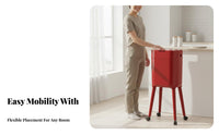 Tall Trash Can with Wheels Detachable Containers Wheeled Garbage Bin Mobile Waste Container Large Capacity for Women
