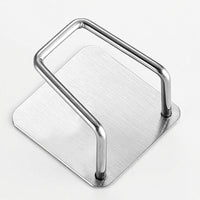 Bathroom Sink and Kitchen Organizer for Sponges, Stainless Steel Sponge Holder No Drill with Strong Grip, Single Hook Accessory