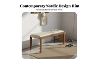 Multi-Purpose Nordic Design Long Stool Sturdy and Stable Solid Wood Dining Bench Space-Saving Bedroom End of Bed Bench Easy Assembly for Families, Homeowners, Interior Decorators, Fitting Room, Restaurant, Hallway