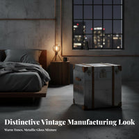 Suitcase-Inspired Design Stacked Luggage End Table Vintage aesthetic Nightstand utilitarian Aesthetic Household Furniture Distressed Finish for Homeowners, Interior Designers, Bedroom, Living Room, Entryway, Small Spaces
