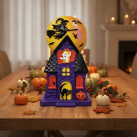 Lighted Haunted House Spooky Lighted Blow Form Decoration Festive for Entryway