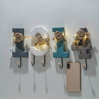 Nordic Wooden Wall Hooks, Key Holder for Wall, Decorative Hanger with Light, Nursery & Coat Hooks, 5-10kg Capacity