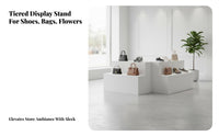 Multi-Tier Display Shelf Versatile Step Display Rack Organized Presentation Three-Level Product Rack for Retailers, Boutique, Temporary Shops