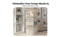 Collapsible Lidded Box Transparent panel Foldable Book Tote particleproof
